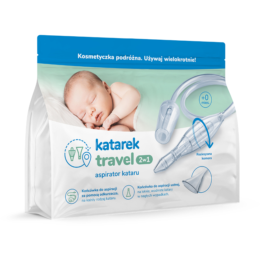 KATAREK TRAVEL 2w1 Aspirator kataru - zestaw na katar do odkurzacza i aspiracji ustnej