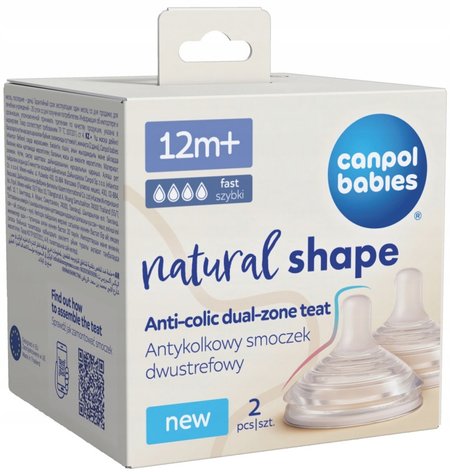 CANPOL 21/753 Smoczek dwustrefowy Natural Shape 12 m + 2 szt