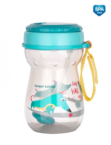 CANPOL Bidon ze składaną rurką silikonową z odważnikiem 350ml