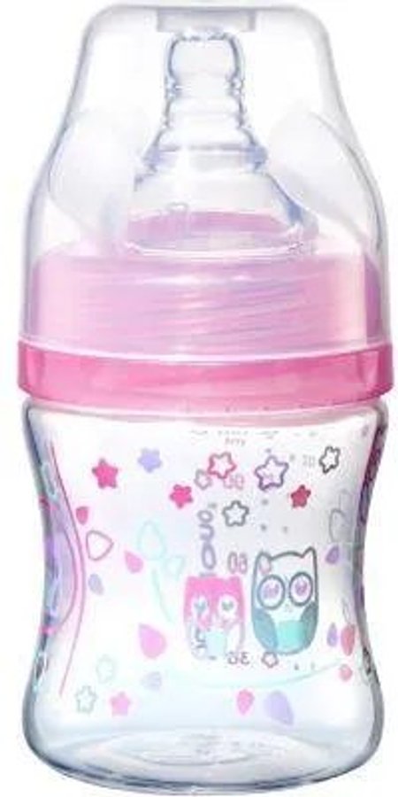 BUTELKA ANTYKOLKOWA SZEROKA 120ML RÓŻOWA BabyOno