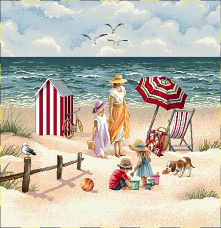Poszewka dekoracyjna – Rodzinny dzień na plaży