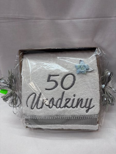 Ręcznik na 50. Urodziny - Biały