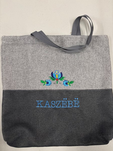 Torba kaszubska „Kaszëbë” szara z haftem