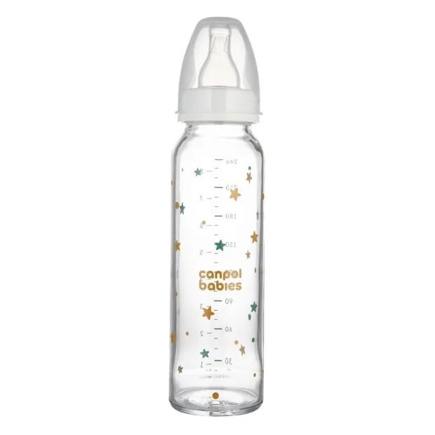 CANPOL 42/201 Butelka szklana 240ml.dekorowana